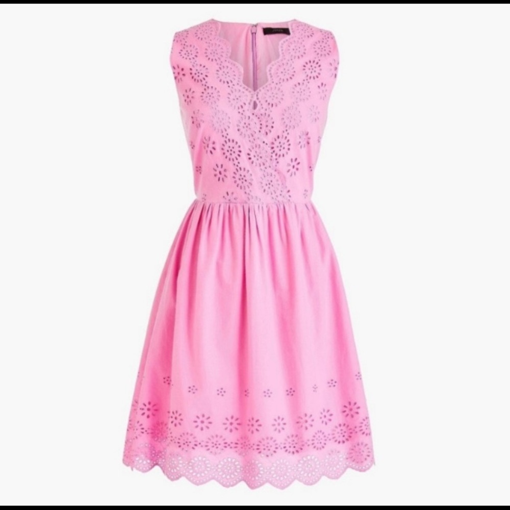 J Crew Pink Eyelet Dress